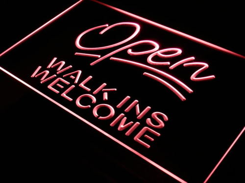 Open Walk Ins Welcome Barber Shop Light Sign